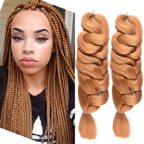 Blonde braiding hair - ️ Feature: Copper braiding hair is light, abundant, durable and comfortable, very fresh. synthetic long jumbo braiding hair itch-free, tangle-free, shedding-free. ️ Packags: 350 braiding hair pre stretched 26 inch 3 packs 300 grams. normally 3-9 packs to order, according to the needs of personal hairstyle. 